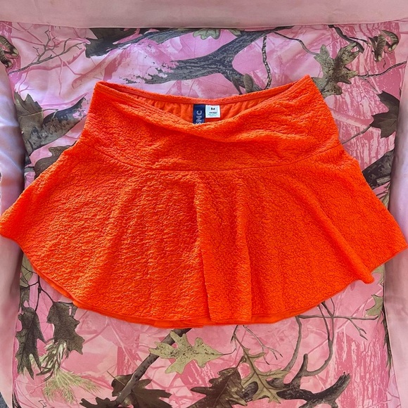 y2k neon orange mini skater skirt - Picture 8 of 8